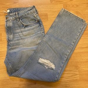 Light wash straight leg jeans